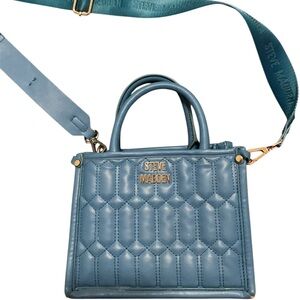 Steve Madden Quilted Crossbody Bag in Blue